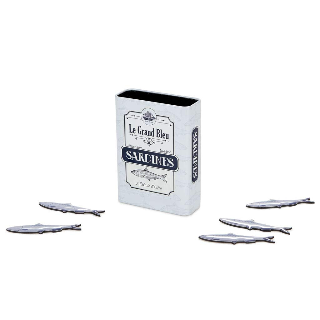 Portalápices “Sardines” magnético – Orden vintage directo de la nevera