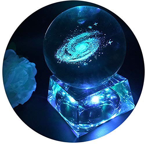 Galaxia en cristal – Luz nocturna con universo dentro