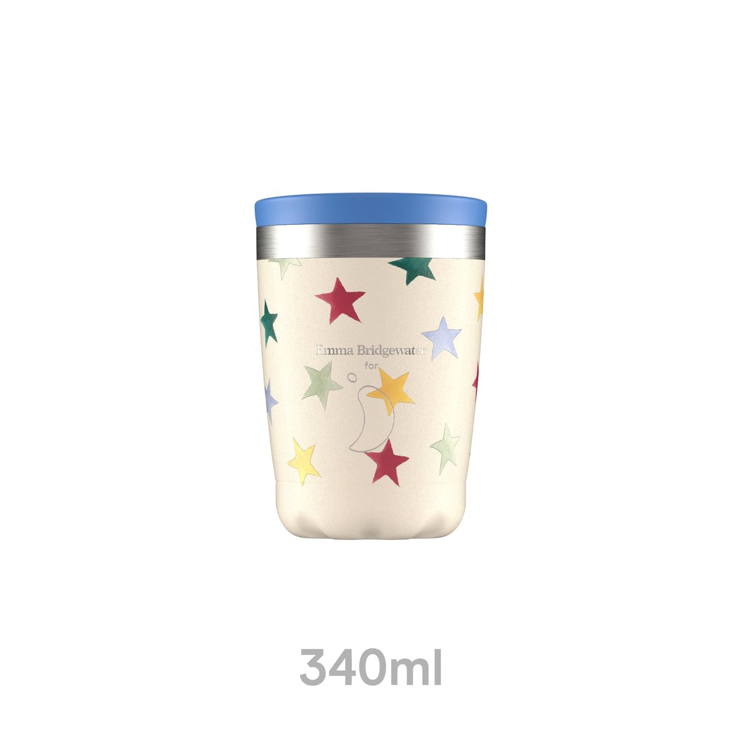 Chilly's Taza de Café Aislada - Tazas de Café de Pared Doble con Tapa - Acero Inoxidable - 340ml - Polka Stars