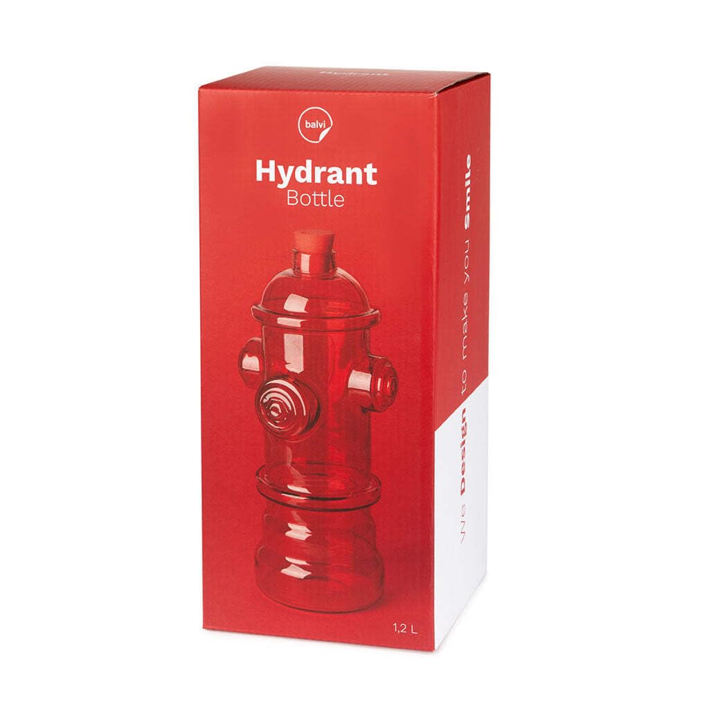 Balvi Botella Hydrant Color Rojo Simula una Boca de Incendios Vidrio