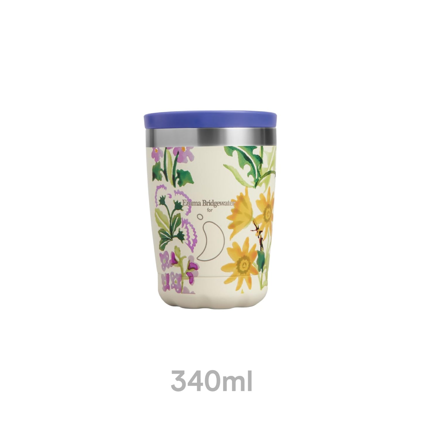 Chilly's Taza de Café Aislada - Tazas de Café de Pared Doble con Tapa - Acero Inoxidable - 340ml - Wildflower Walks