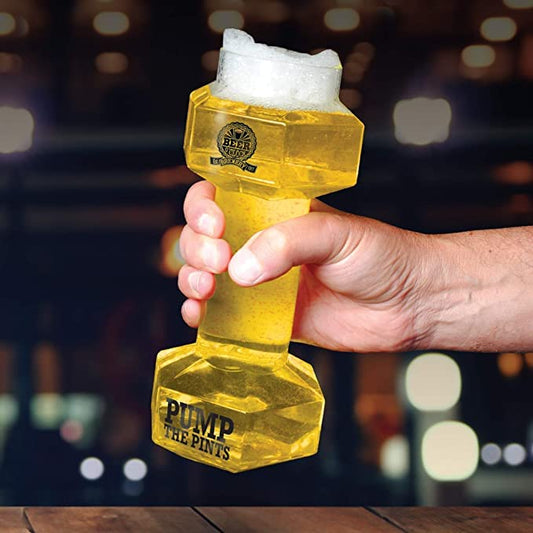 Vaso mancuerna cerveza – Brinda con peso y estilo