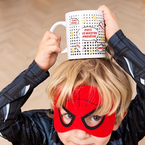 Papá eres nuestro superhéroe – Taza con poderes para el mejor del universo  Esta
