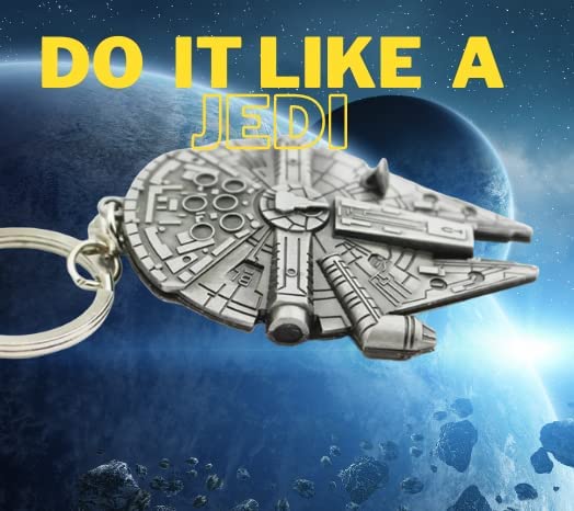 WOO LANDO Llavero de metal con anillo para fans de la saga de Star Wars, Milenio, M