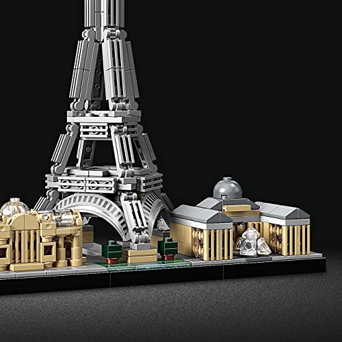 LEGO Architecture París, Set de Construcción Creativa, Torre Eiffel, El Louvre, Maqueta Coleccionable de Monumentos, Pieza Decorativa para el Hogar y Oficina, Regalo para Hombres y Mujeres 21044