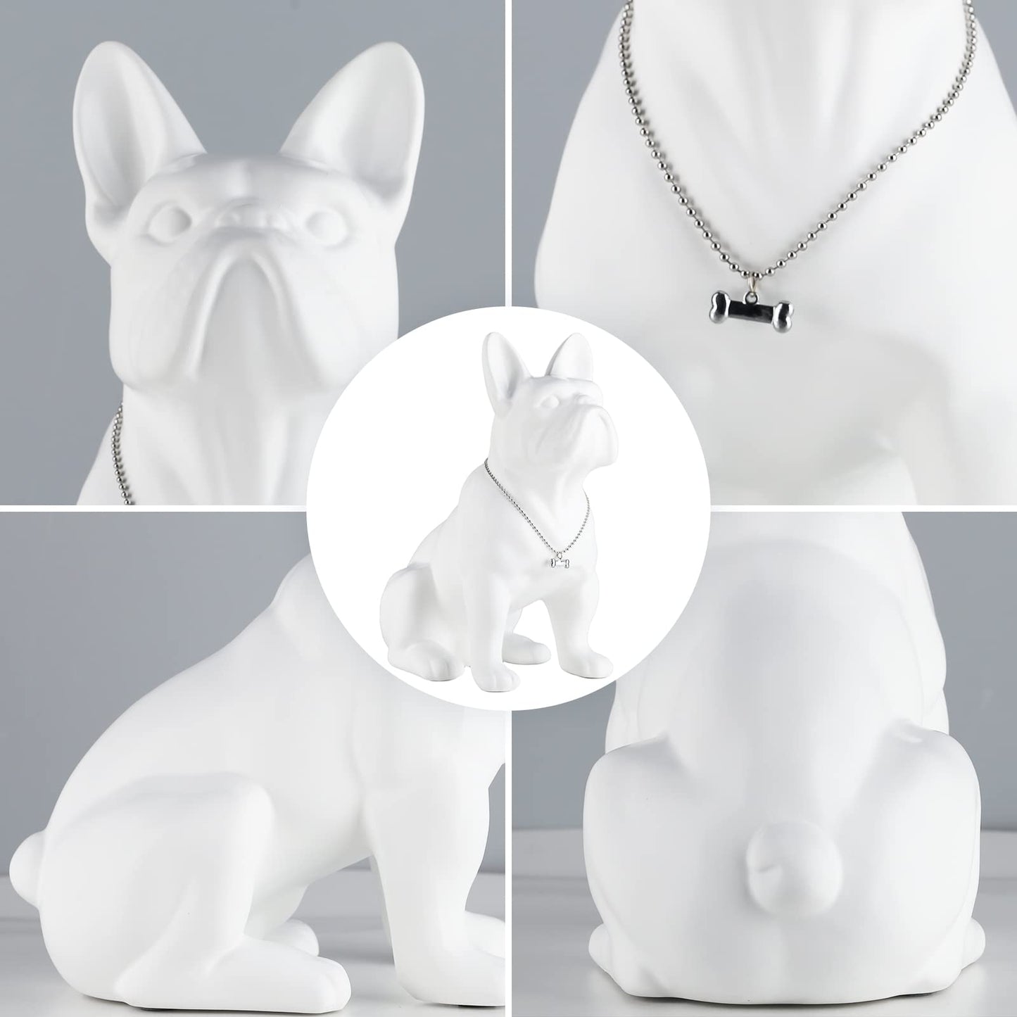 suruim Estatua de Bulldog inglés de Resina, Escultura Francesa, decoración del hogar, Figuras coleccionables Modernas, Arte artesanías para Perros, decoración de Escritorio 10.6 x 5.9 x 12.2 Pulgadas