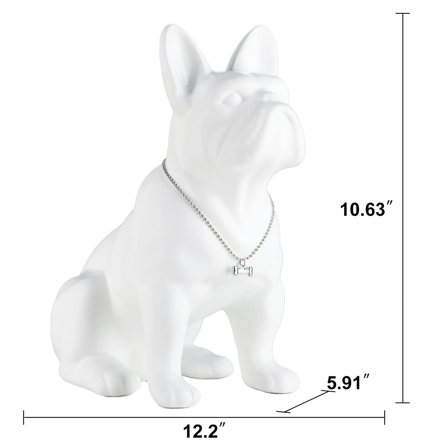 suruim Estatua de Bulldog inglés de Resina, Escultura Francesa, decoración del hogar, Figuras coleccionables Modernas, Arte artesanías para Perros, decoración de Escritorio 10.6 x 5.9 x 12.2 Pulgadas