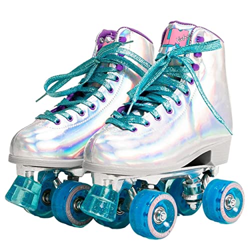 Flamingueo Patines 4 Ruedas - Patines de 4 Ruedas Mujer, Roller Skates, Patines 4 Ruedas Niña, Patines de 4 Ruedas Uretano 58mm x 32 mm, Patines Adulto, Patinaje 4 Ruedas, Talla 35