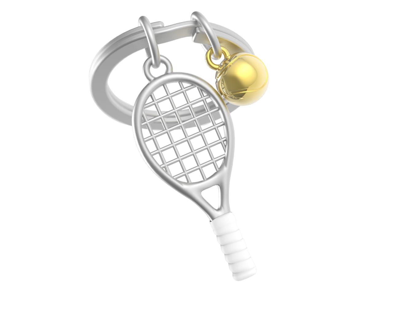 Metalmorphose – Llavero de metal 3D de tenis – pasión deportiva, regalo para hombre, regalo para mujer, plata, talla única