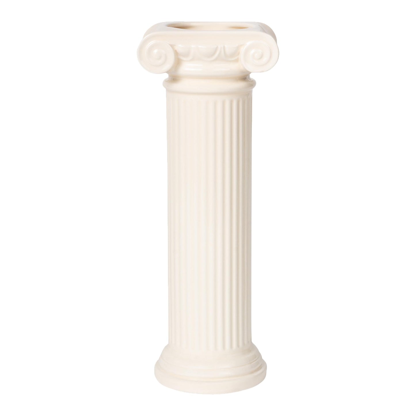 DOIY - Jarrón Decorativo Moderno - Diseño Athena en Forma de Columna Jónica - Fabricado con Cerámica - Jarrón para Flores - Florero Decorativo - Color Blanco - 9,2x8x25 cm