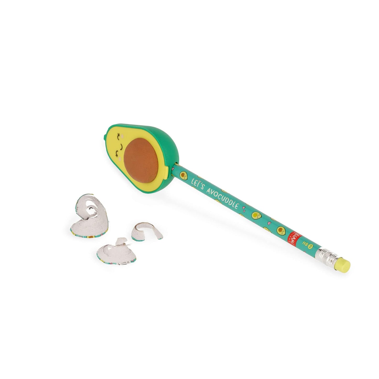 Legami - Sacapuntas con goma, recipiente vaciable, borrado suave y limpio, 4 x 5,7 cm, tema aguacate