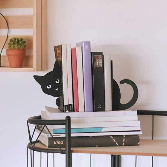 Sujetalibros gato oculto – Tu biblioteca con toque felino invisible