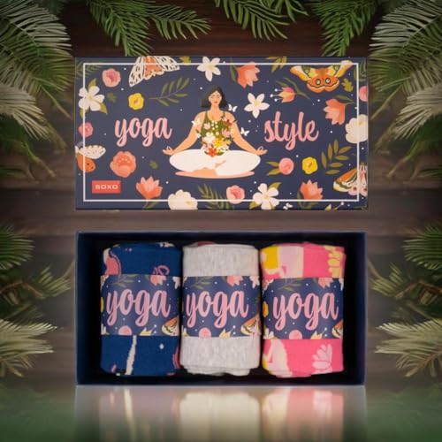 soxo Yoga Calcetines Mujer Divertidos Algodon Socks Regalos Originales Regalo Para Ella 35-40 3 Pares