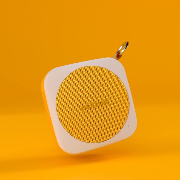 Polaroid P1 Music Player (Yellow) - Super Portable Wireless Bluetooth Speaker Rechargeable with IPX5 Waterproof and Dual Stereo Pairing