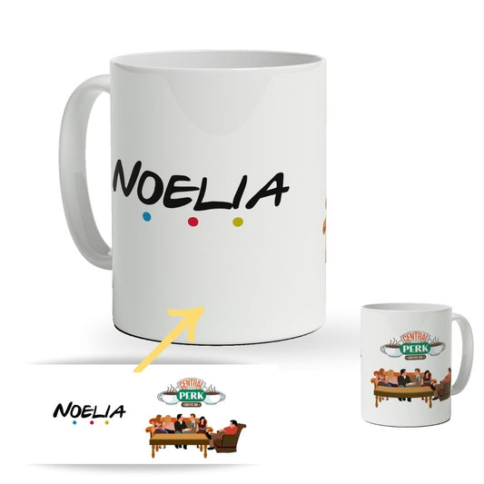 Taza Friends Personalizada con nombre | Regalo Original | Taza Desayuno Friki | Regalo Amigo Invisible Original | Varios Diseños | Cumpleaños, Día de la Madre, Día del Padre (Personalizada)