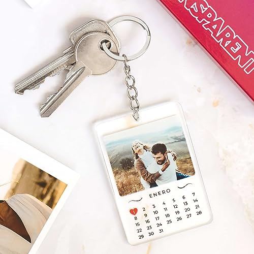 Llavero calendario personalizado con foto y fecha – Tu momento siempre contigo