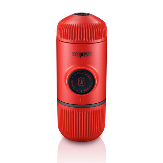 WACACO Nanopresso Cafetera Espresso Portátil, Versión Mejorada de Minipresso, 18 Bar de Presión, Cafetera de Viaje Extra Pequeña, Operada Manualmente, Rojo