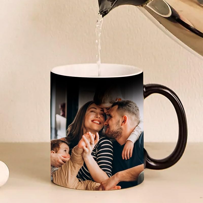 Transparent Gift Taza Mágica Personalizada con Foto.Tazas Personalizadas Cerámica de Desayuno. Regalos Originales para Hombre y Mujer. Regalos San Valentín, Aniversario, Regalos para Parejas, Novios