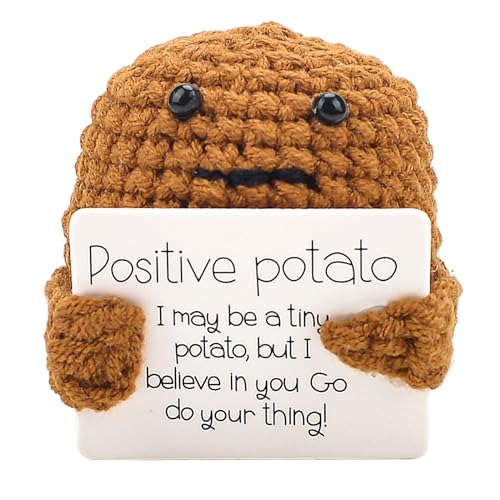 xinrongda Positive Patata Pocket Hug Mini Felpa, Decoración Divertida de Punto Creativa Muñeca de Patata de Lana para Niños y Niñas, Regalo de Cumpleaños Decoración de Fiesta (Postive)