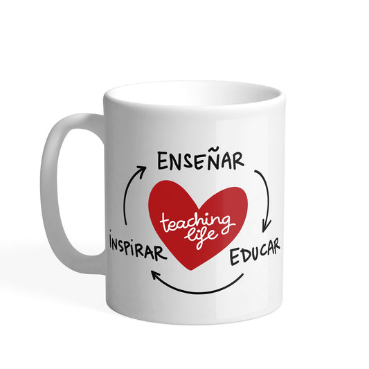 Pedrita Parker Taza desayuno para Profes - Enseñar, Inspirar, Educar - Taza cerámica de 33cl