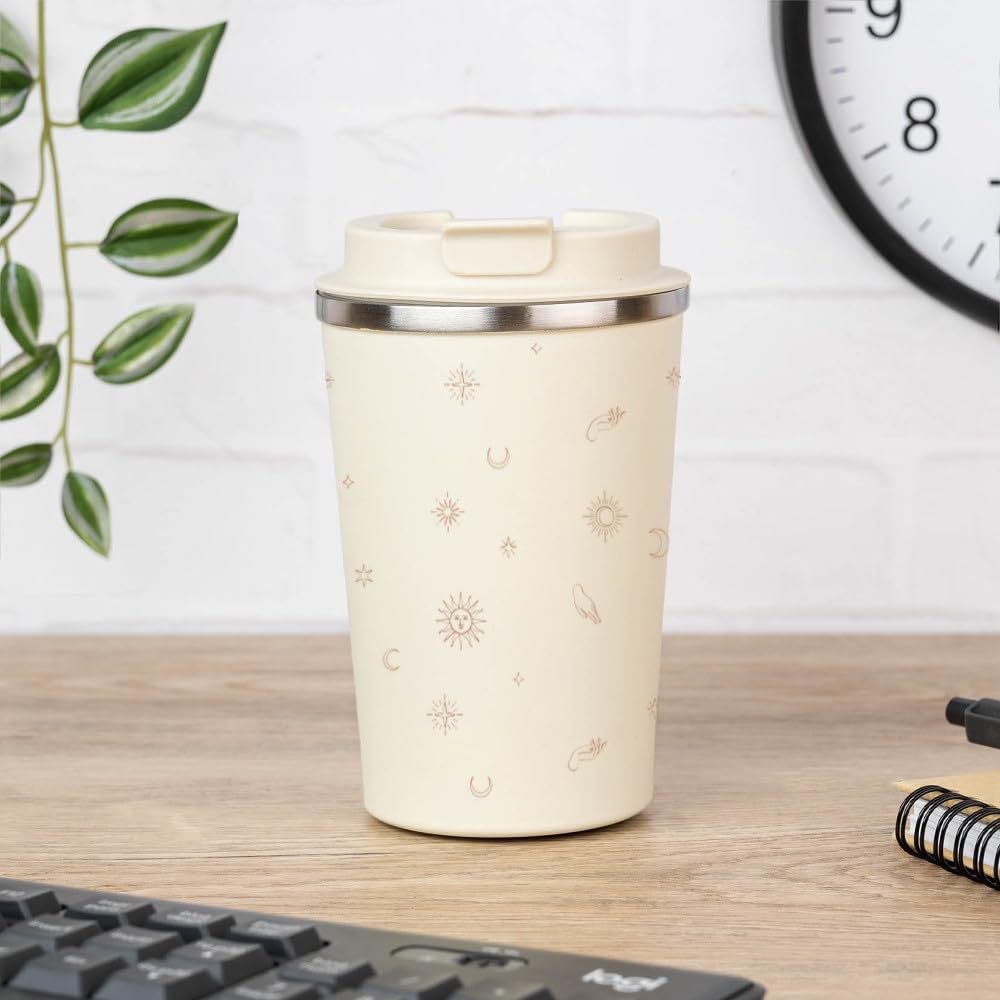 Wanapix | Termo Cafe Personalizado 350 ml | Personalizado con Nombre | Vaso Térmicos de Doble Capa | Taza para Llevar | Acero Inoxidable | Libre de BPA | Zen