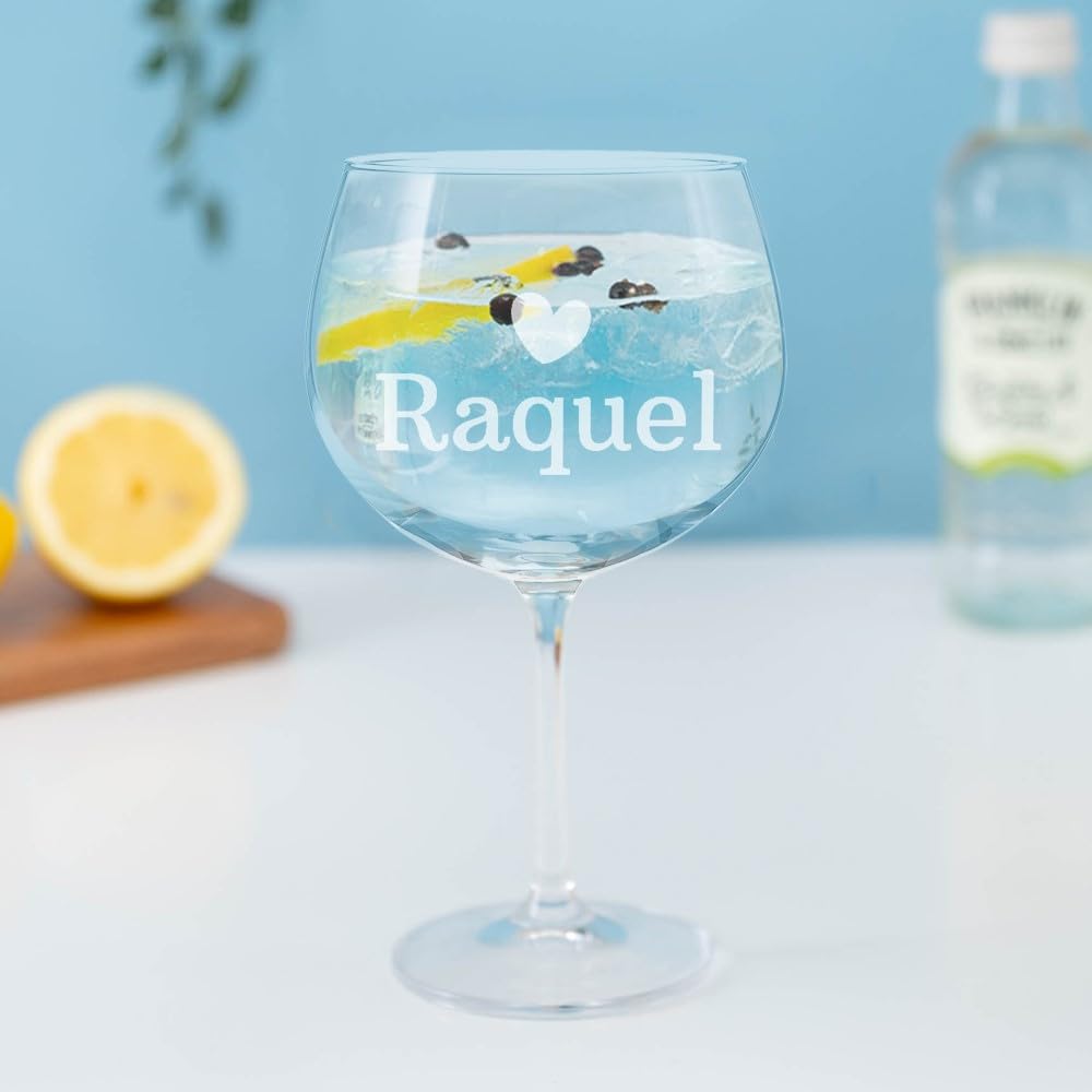 Wanapix | Copa de Gin Tonic Personalizada con Nombre| Copa de Balón para Combinados | Cristal Grabado | Apta Lavavajillas | Regalo para Fiestas | 70cl | Name