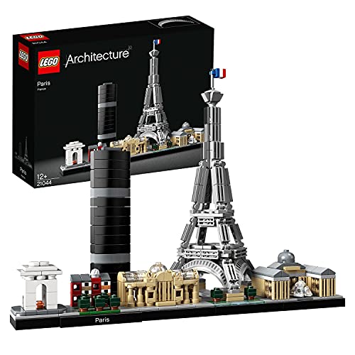 LEGO Architecture París, Set de Construcción Creativa, Torre Eiffel, El Louvre, Maqueta Coleccionable de Monumentos, Pieza Decorativa para el Hogar y Oficina, Regalo para Hombres y Mujeres 21044