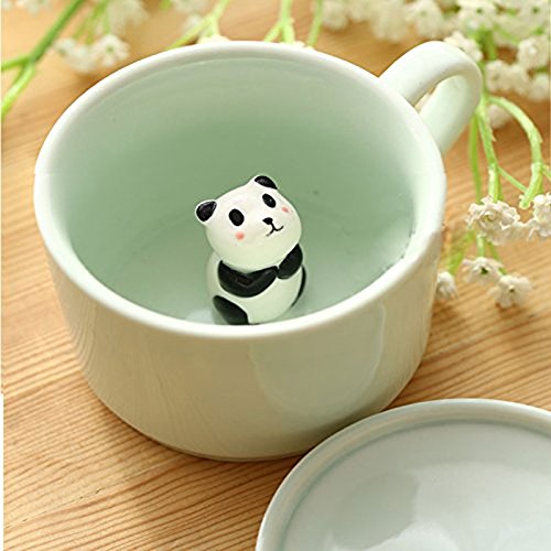 Taza panda escondido – Desayuno con mirada achuchable
