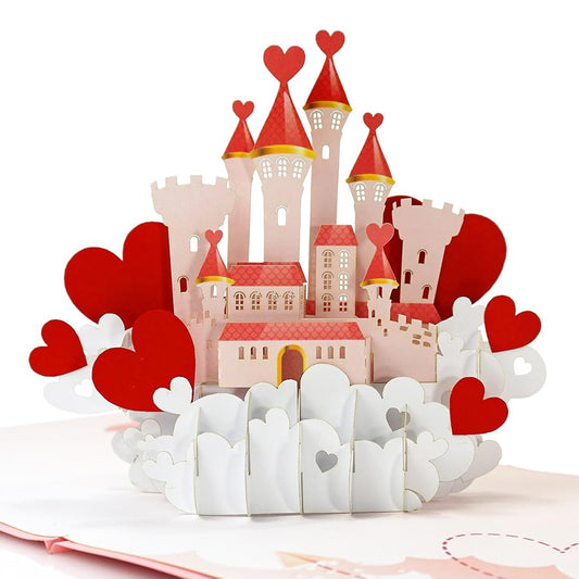 CUTPOPUP Castillo - Tarjeta Aniversario, Tarjeta Felicitacion Boda, Regalos Originales Para Mujer (Love Castle) US8-LO125ES