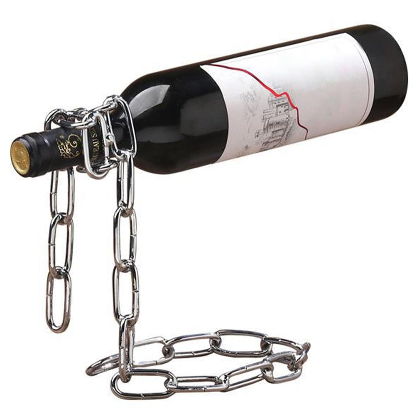 Soporte botella cadena – Tu vino desafiando la gravedad