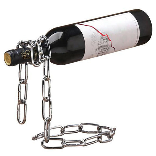 Soporte botella cadena – Tu vino desafiando la gravedad