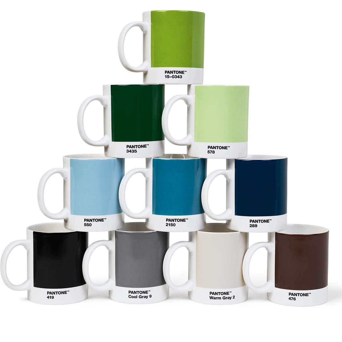 Copenhagen design Pantone Mug, Coffee/Tea Cup, Fine China (Ceramic), 375 ml, Black, 419 C, Porcelana, 1 Unidad (Paquete de 1)