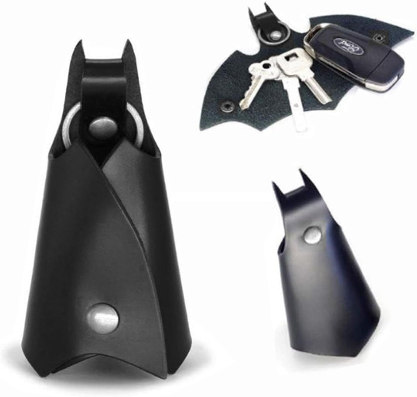 Ahaimy Llavero Batman, funda para llaves de piel sintética de Batman, funda para llaves de piel sintética, llavero de murciélago, llavero de cuero para coche, organizador de llaves, para todo tipo de