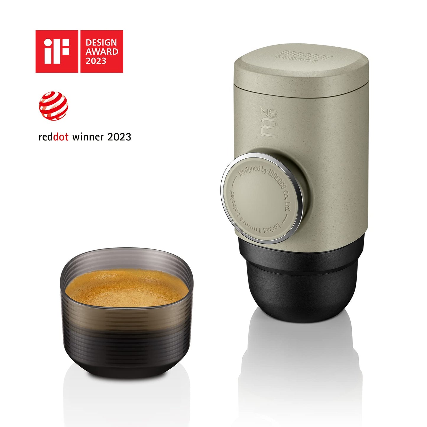 WACACO Minipresso NS2, Mini Cafetera Espresso Compatible con Cápsulas Originales Nespresso, Operación Manual, 18 Bares, Máquina Café Portátil para Viajes, Camping