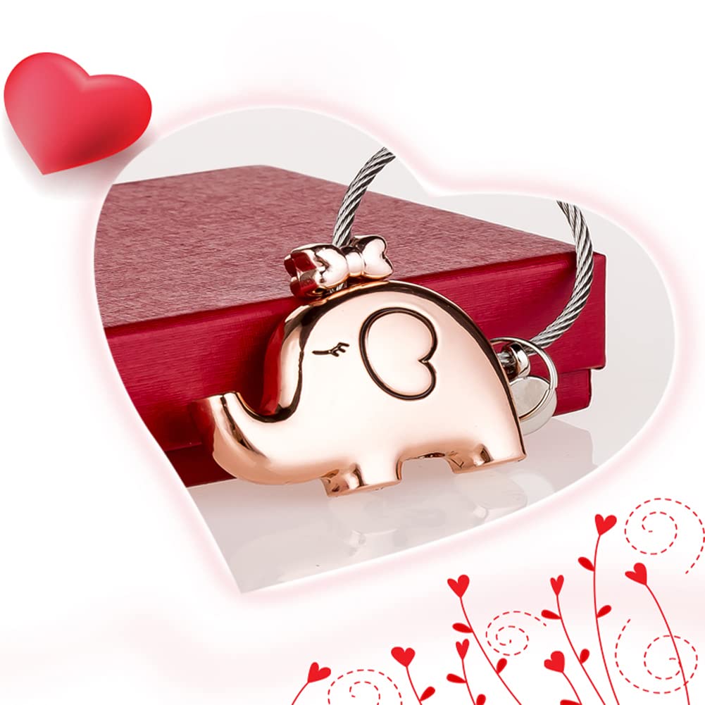 Llavero Pareja, 1 par de Lindos Elefantes con Hermosa Caja de Regalo para Valentines Regalo para San Valentín, Cumpleaños, Navidad, Bodas