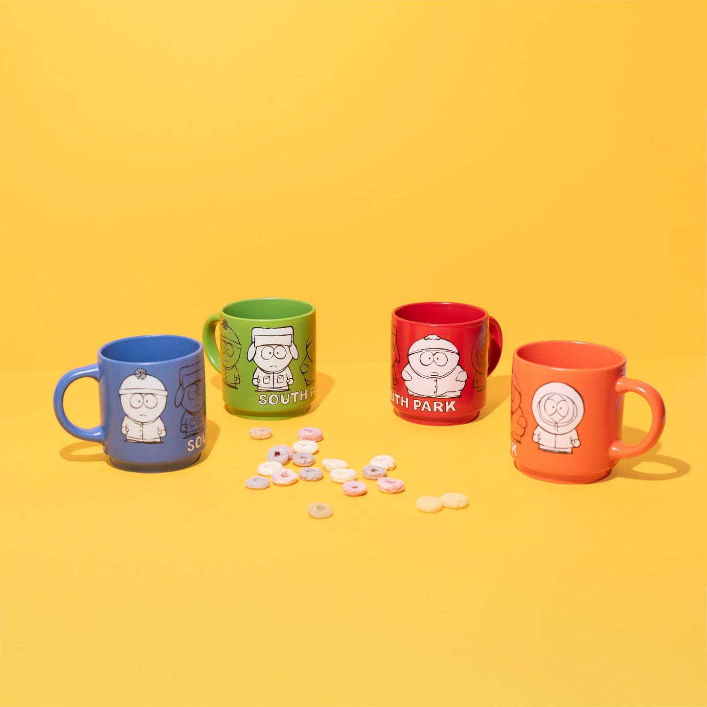 Set 4 Tazas Apilables South Park – Desayuna con Kenny, Kyle, Stan y Cartman