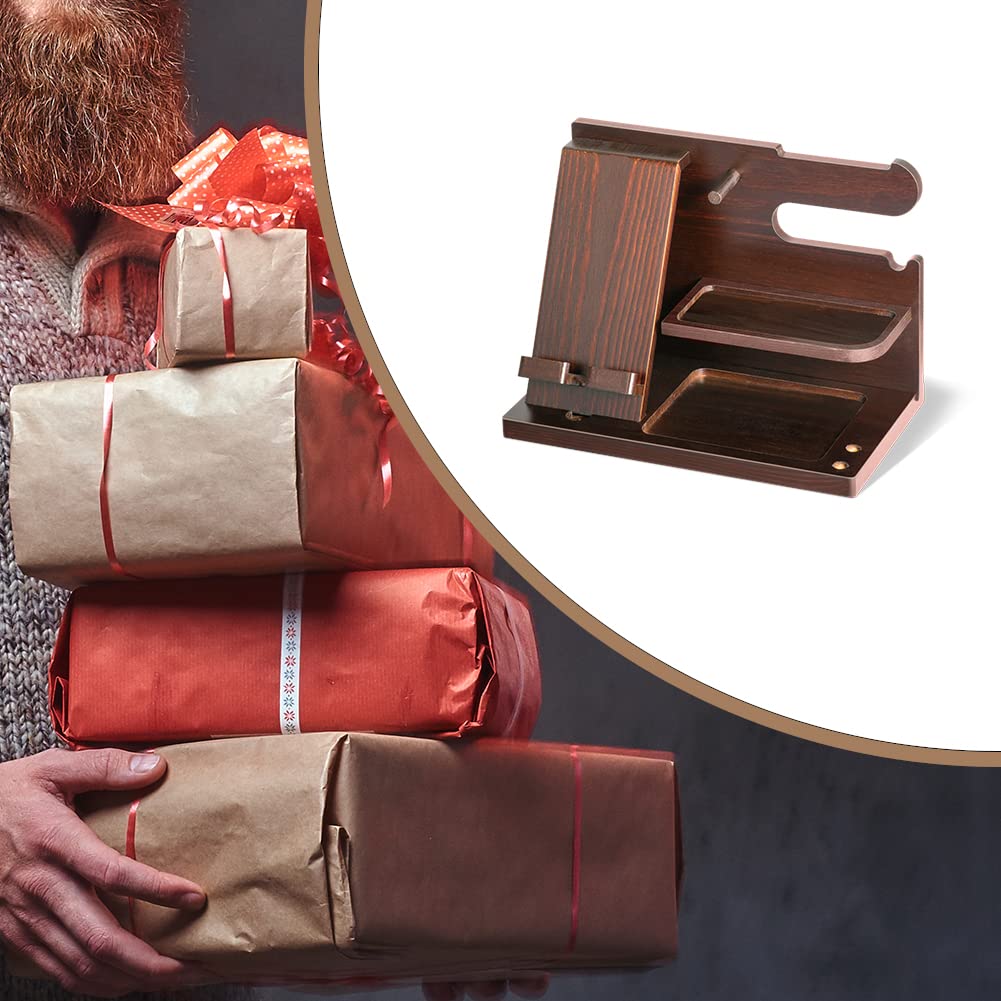 Regalos Originales para Hombre Madera Soporte de Carga para teléfonos Llaves Carteras Relojes Organizador Regalo para Papa Regalos Hombre Cumpleanos Regalo para Padre Regalos Navidad Originales Hombre