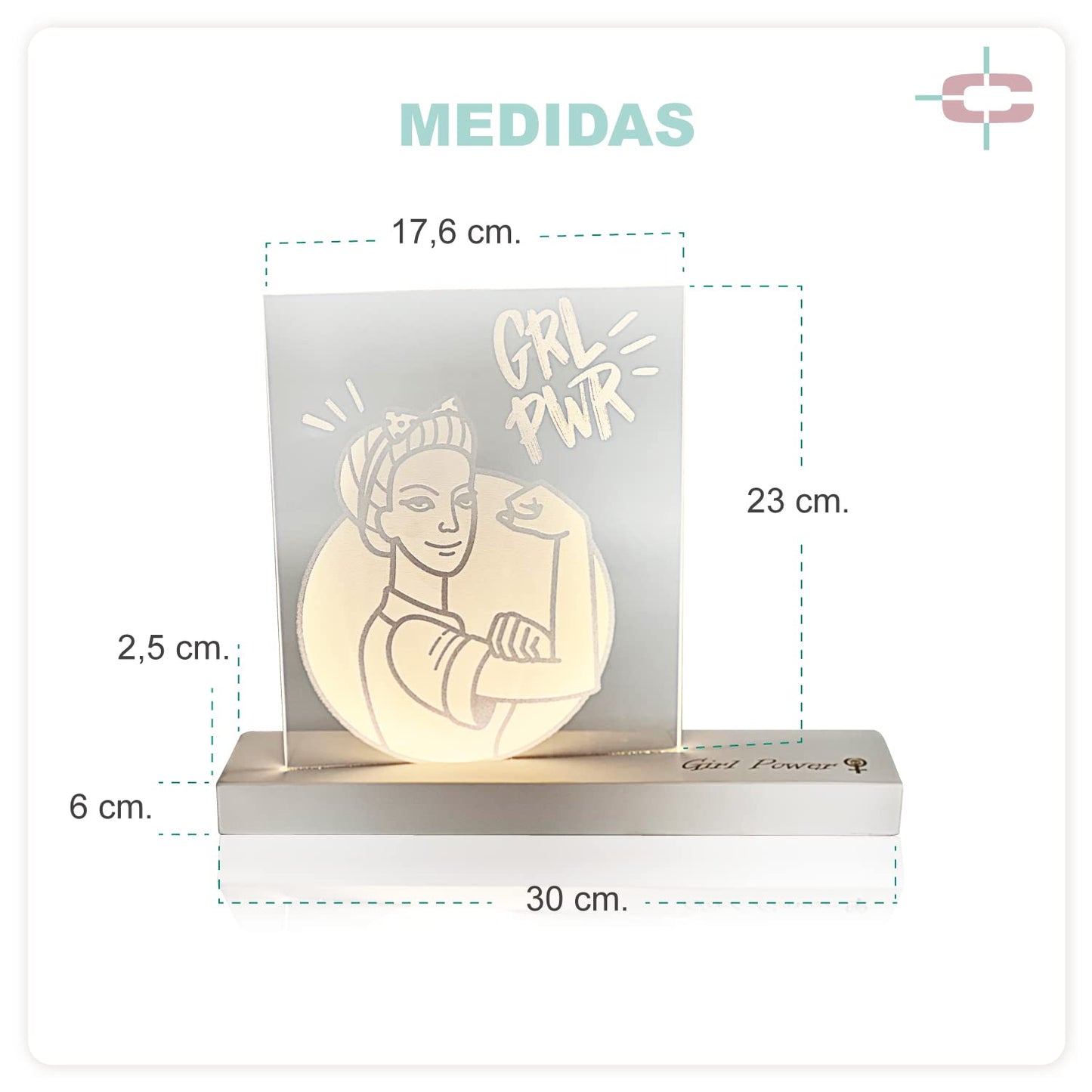 Lámpara Personalizada con tu Foto | Foto Diagonal | Luz LED Incluida + Interruptor Táctil | Soporte de Madera Grabado | Ideal para Regalar a tus Amigos, Pareja y Familiares