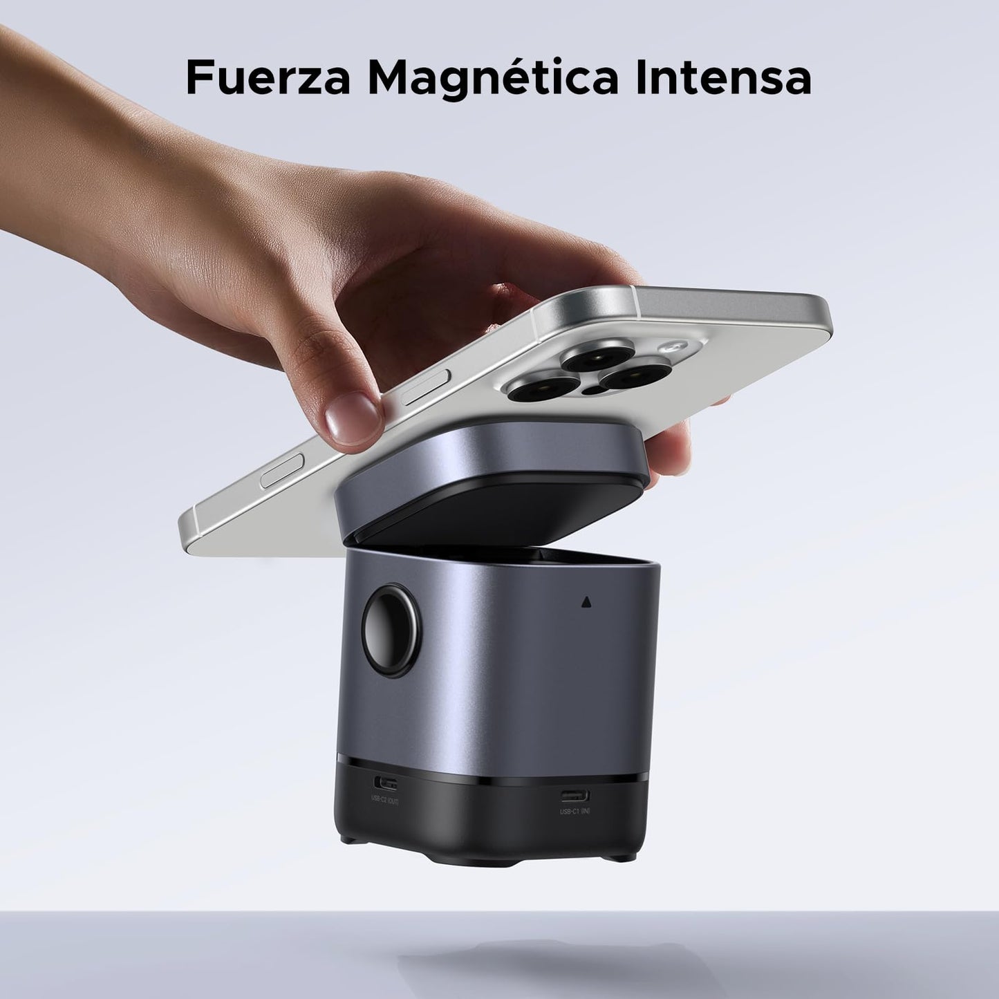 Cargador inalámbrico magnético – Carga con emojis y soporte para dos dispositivos