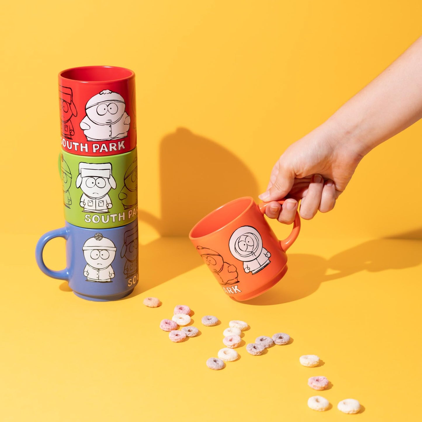 Set 4 Tazas Apilables South Park – Desayuna con Kenny, Kyle, Stan y Cartman