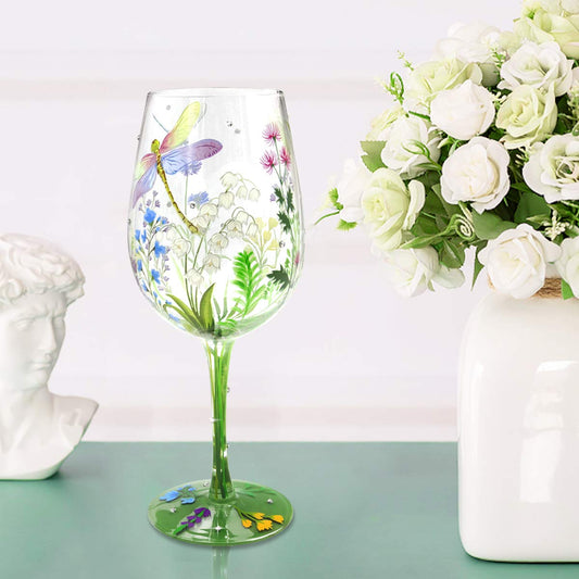 Copa de vino libélulas – Alas que brindan en cristal