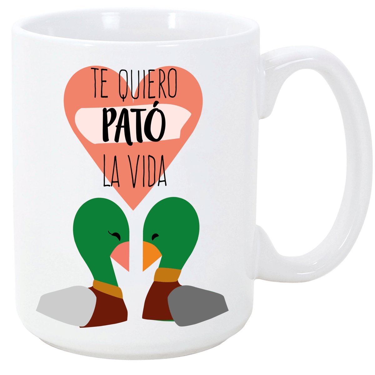 Taza romántica “pató la vida” – Ideal para tortolitos con humor