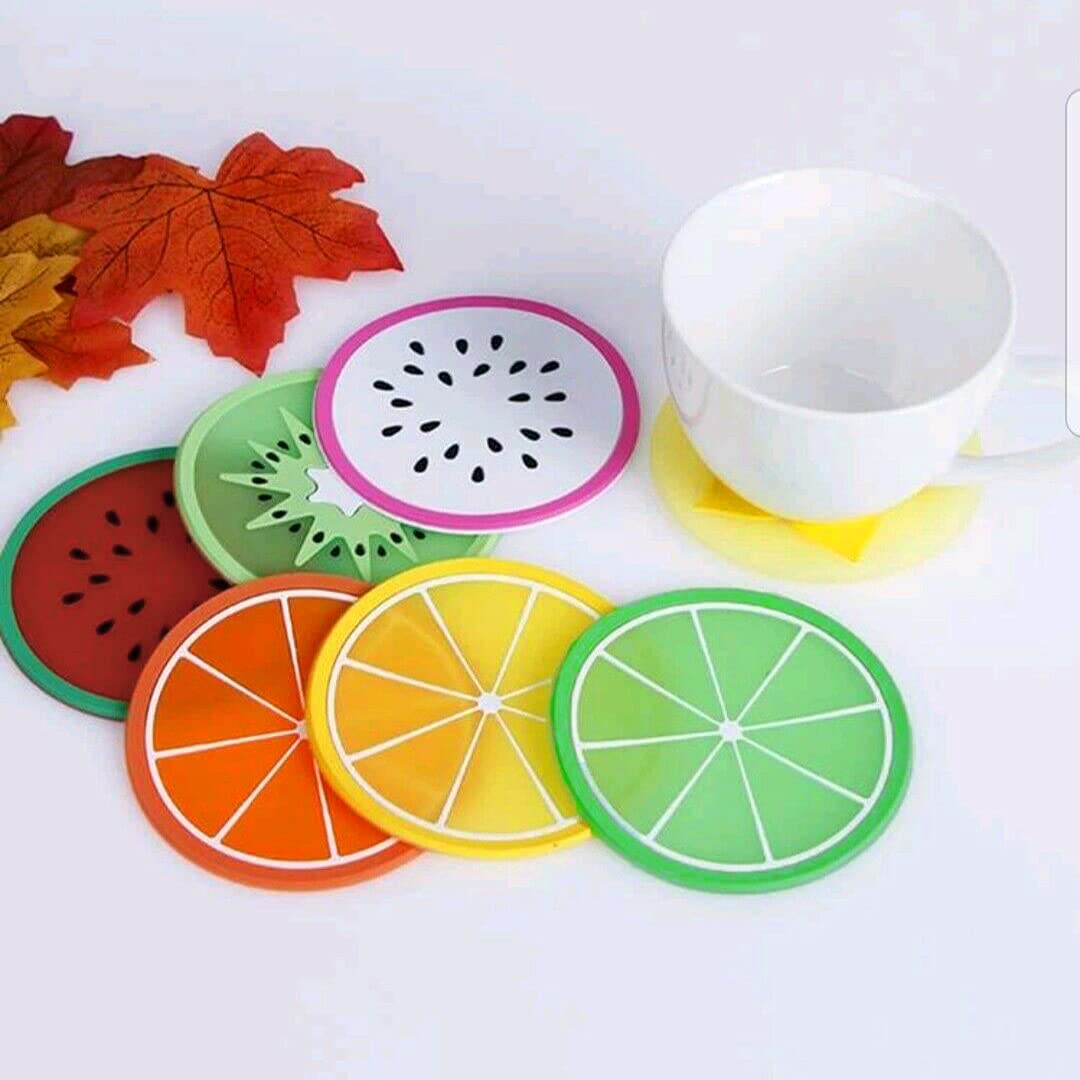 SyiXute 14 Piezas Creativa Fruta Posavasos,Posavasos de Silicona para Bebidas para Vino,Vidrio,Té- Mejor Bebida para el Hogar,Cerveza para Cocina Salón y Bar