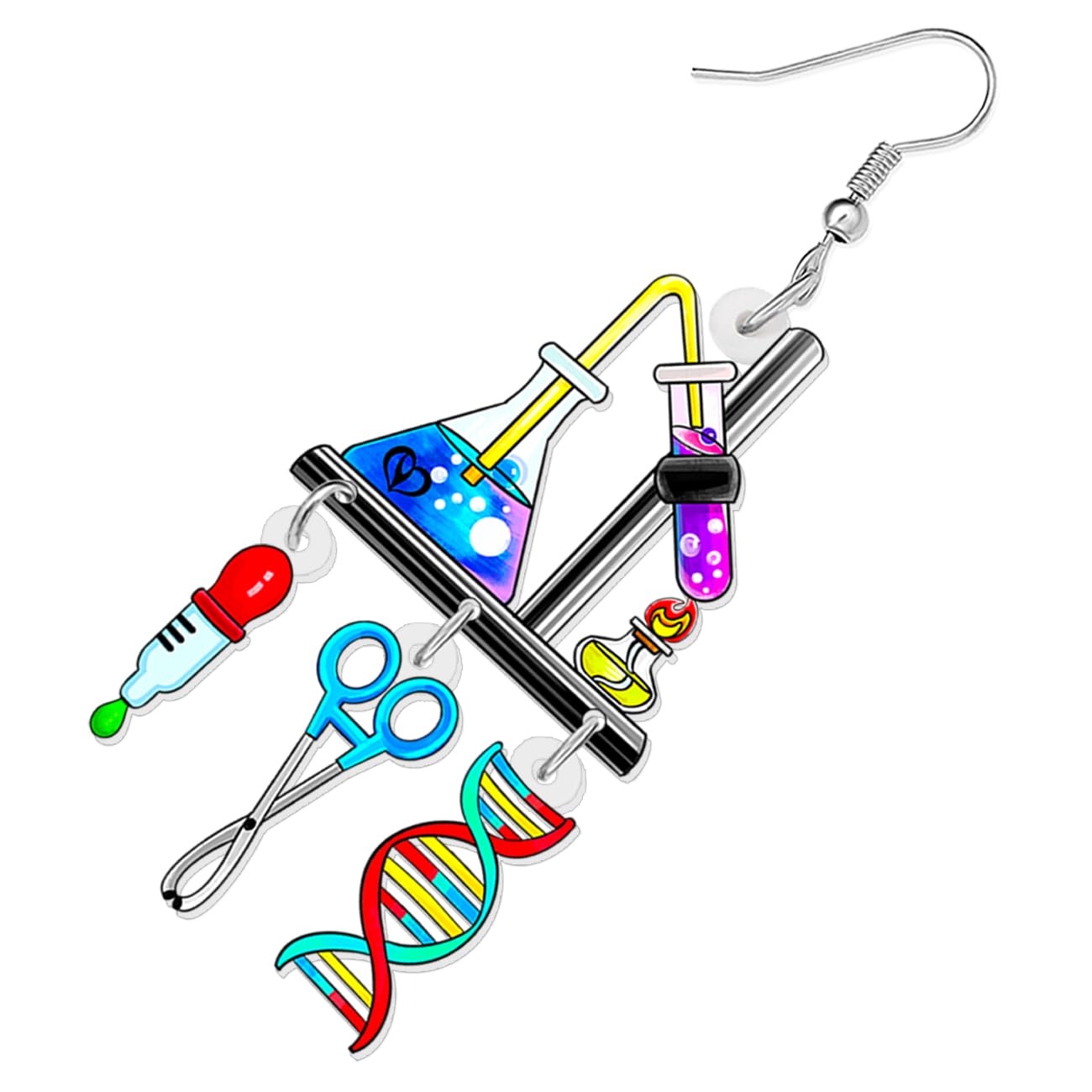 Pendientes Ciencia y Química – ADN Acrílico para Mentes Curiosas