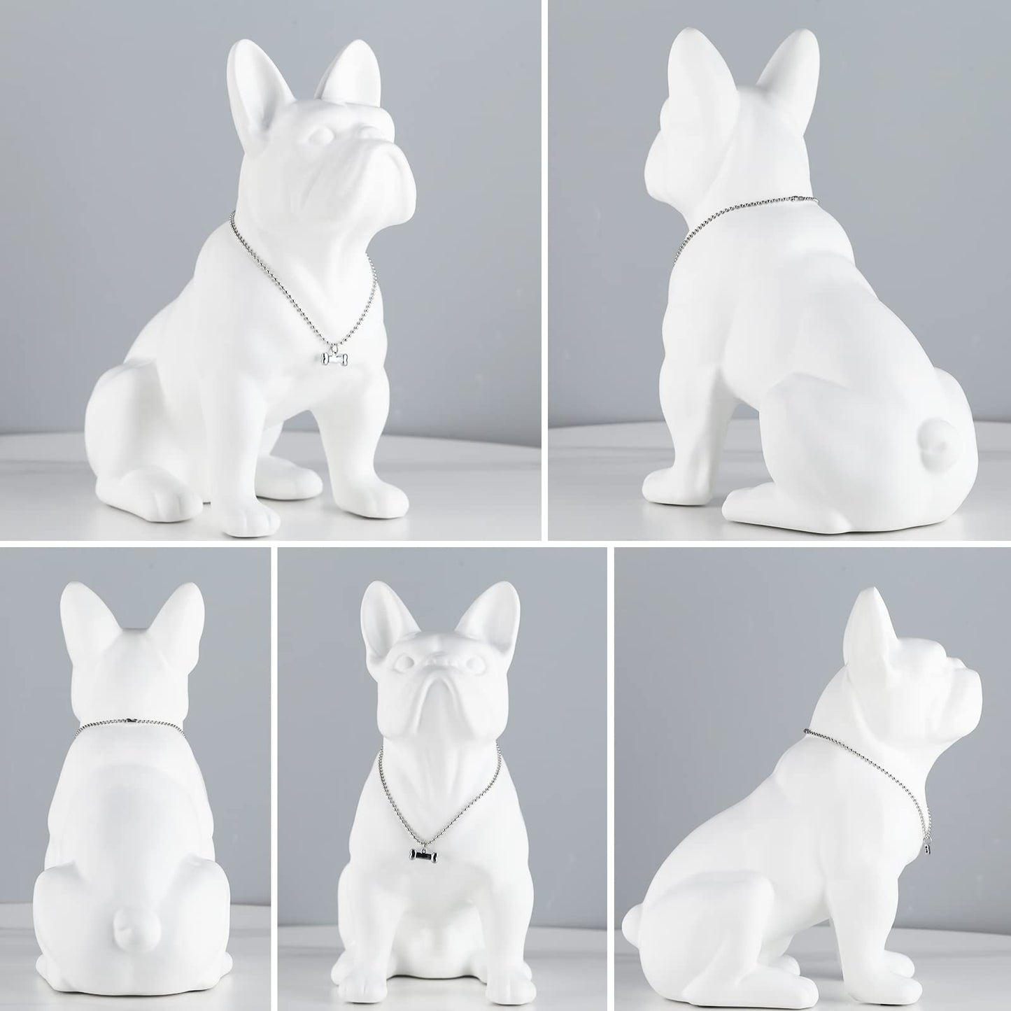 suruim Estatua de Bulldog inglés de Resina, Escultura Francesa, decoración del hogar, Figuras coleccionables Modernas, Arte artesanías para Perros, decoración de Escritorio 10.6 x 5.9 x 12.2 Pulgadas