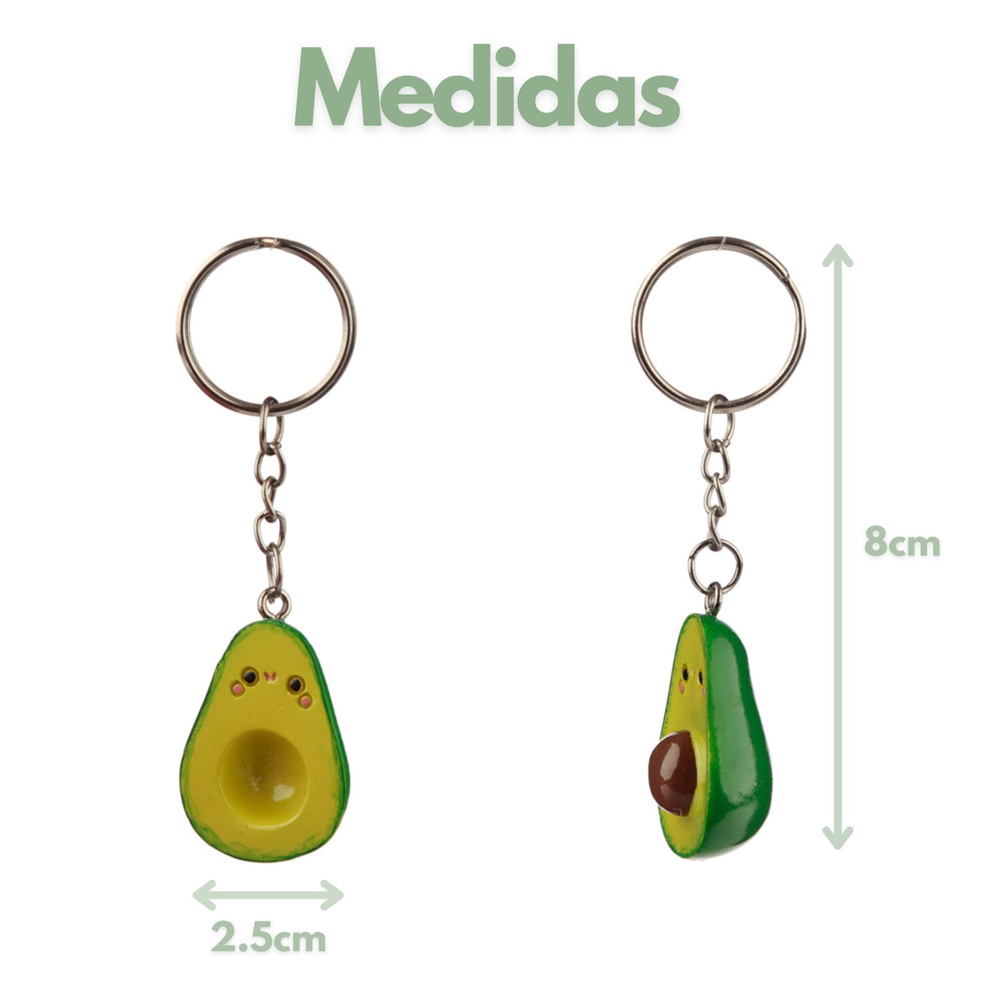 Beequ Llaveros Originales para Mujer y Hombre con Diseño de Aguacate. Llavero Divertido para Parejas ideas de Regalos Originales para Mujer. Set de 2 Llaveros para Regalo