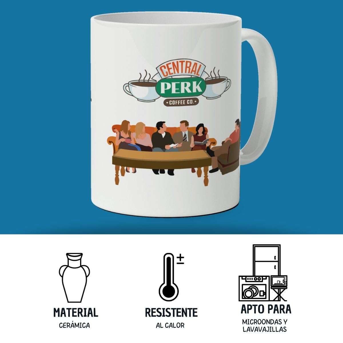 Taza Friends Personalizada con nombre | Regalo Original | Taza Desayuno Friki | Regalo Amigo Invisible Original | Varios Diseños | Cumpleaños, Día de la Madre, Día del Padre (Personalizada)