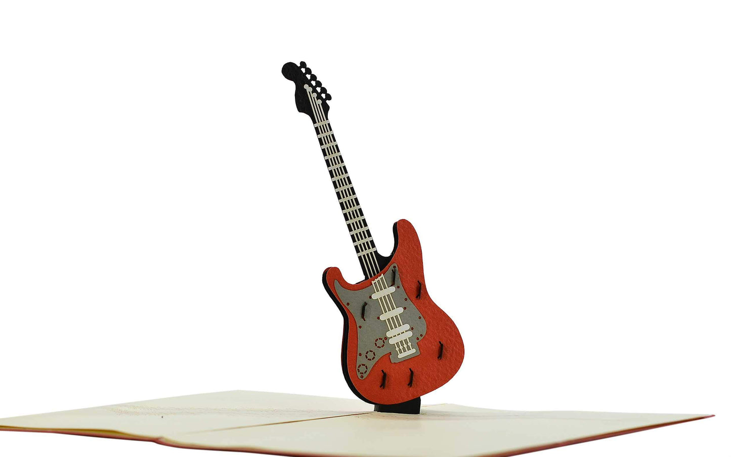 Tarjeta de cumpleaños roquera con guitarra electrónica en 3D, tarjeta desplegable, vale o regalo para músicos. Tarjeta de regalo para guitarra, concierto, festival, musical, H23