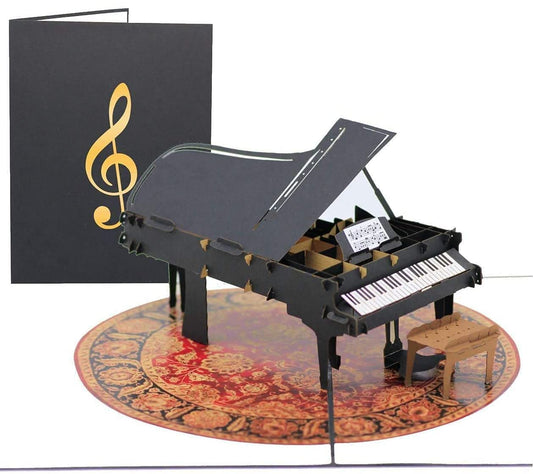 Tarjeta pop-up piano – Una nota elegante al abrirla