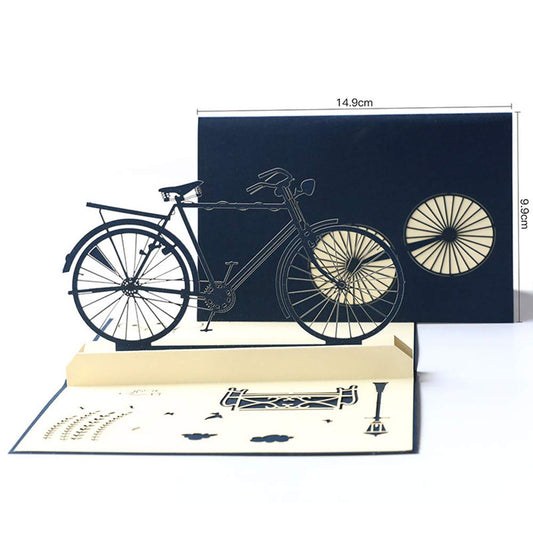A dos ruedas – Tarjeta 3D con bicicleta vintage